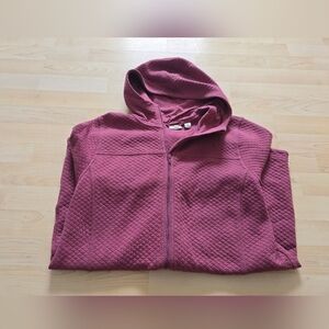 L.L. Bean Quilted Sweatshirt Full Zip Hooded Long Jacket Size XL